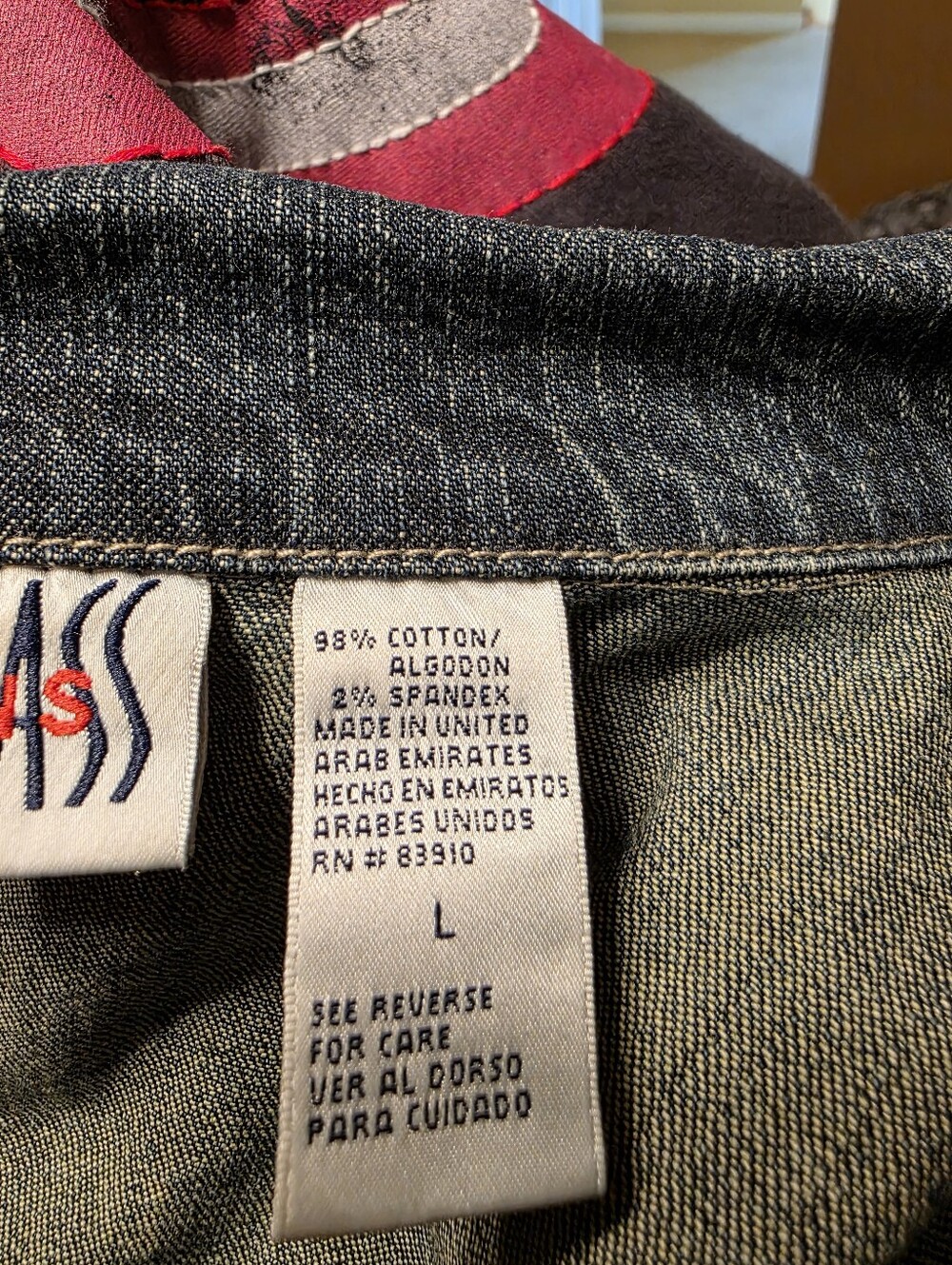 HAND CRAFTED Jacket UPCYCLED Blue Denim Embroidered Rolling Stones Tee Size L - Picture 13 of 13
